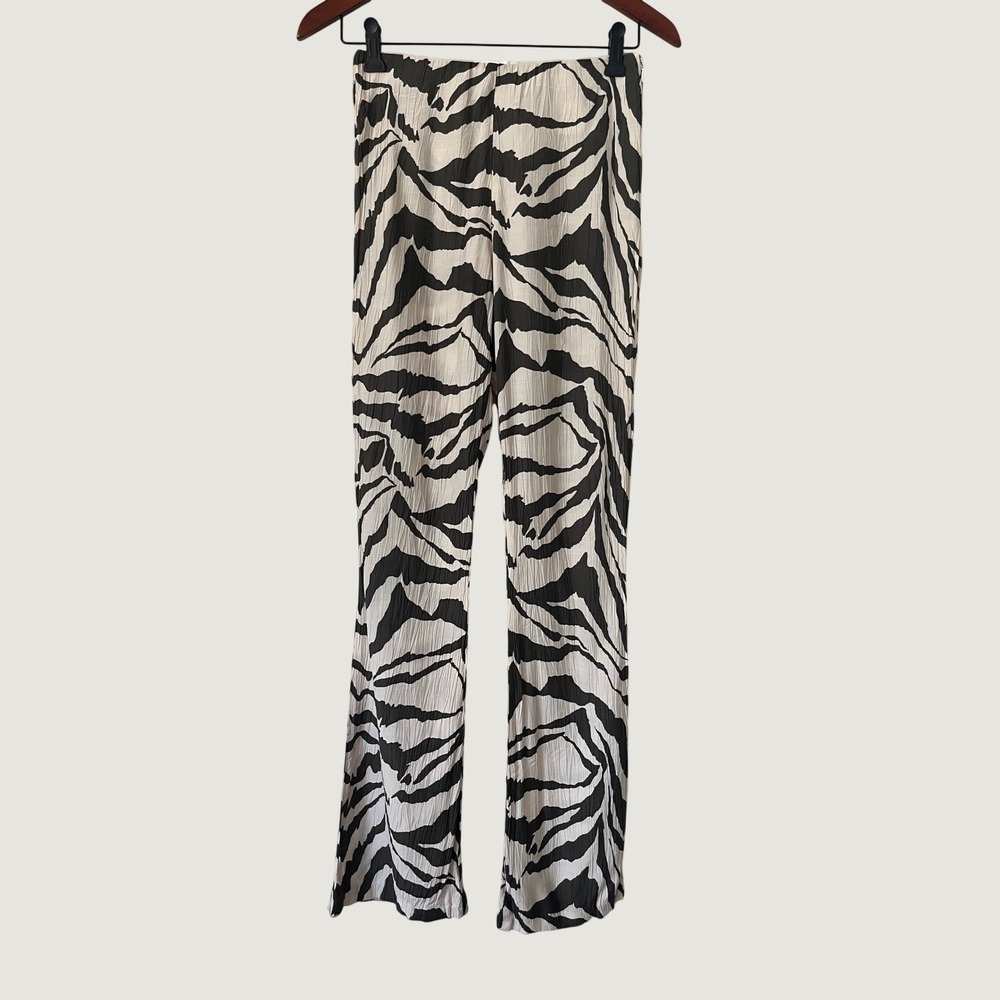 H&M Black and White Zebra Print Flare Pants